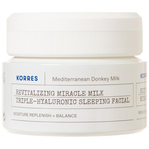 Korres Mediterranean Donkey Milk Revitalizing Miracle Triple Hyaluronic Sleeping Facial Milk Ενυδατική Κρέμα Νυκτός Προσώπου με Γάλα Γαϊδούρας για Ξηρές Επιδερμίδες 40ml